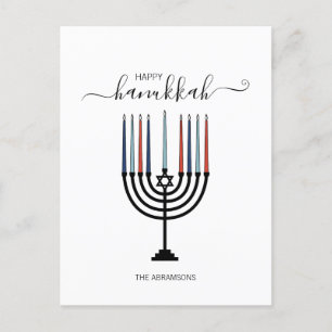 Hanukkah Menorah Semestkort Helg Vykort