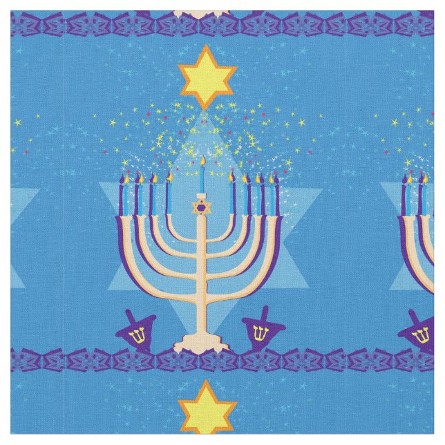 hanukkah menorah-väv tyg (Närbild)
