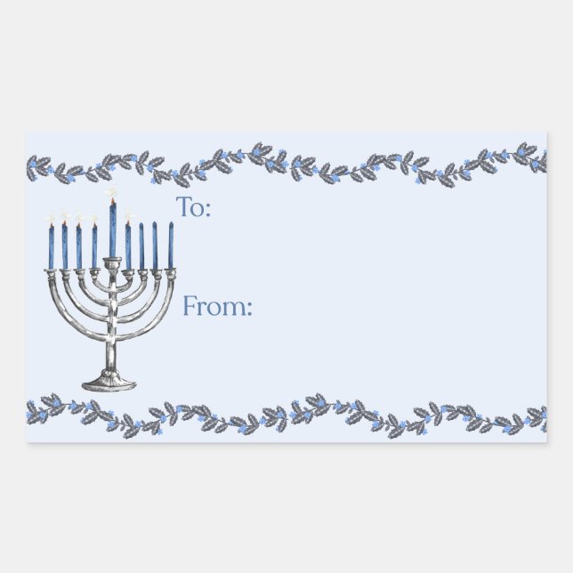 Hanukkah Menoraher Klistermärke (Framsida)