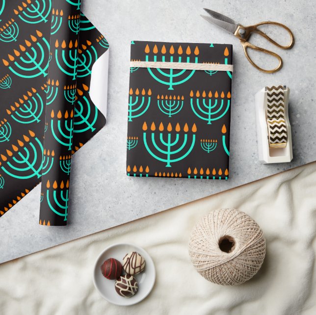 Hanukkah-menoraher  presentpapper (Hantverk)