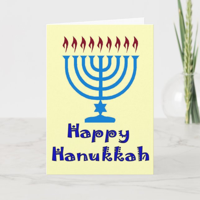 Hanukkah-menorahkort Helgkort (Framsida)