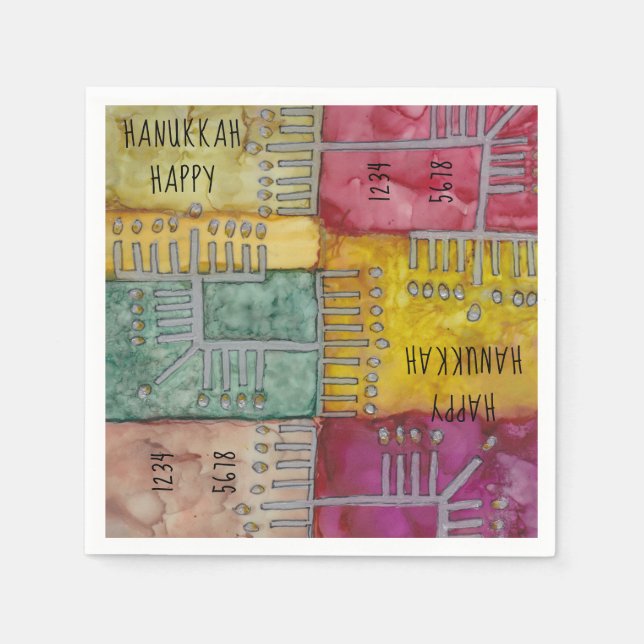 Hanukkah Menorahs Pappersservett (Framsidan)