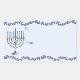 Hanukkah Menorahs Sticker Rektangulärt Klistermärke
