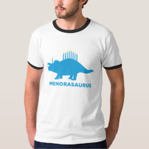 Hanukkah Menorasaurus Menorah Dinosaur Shirt T