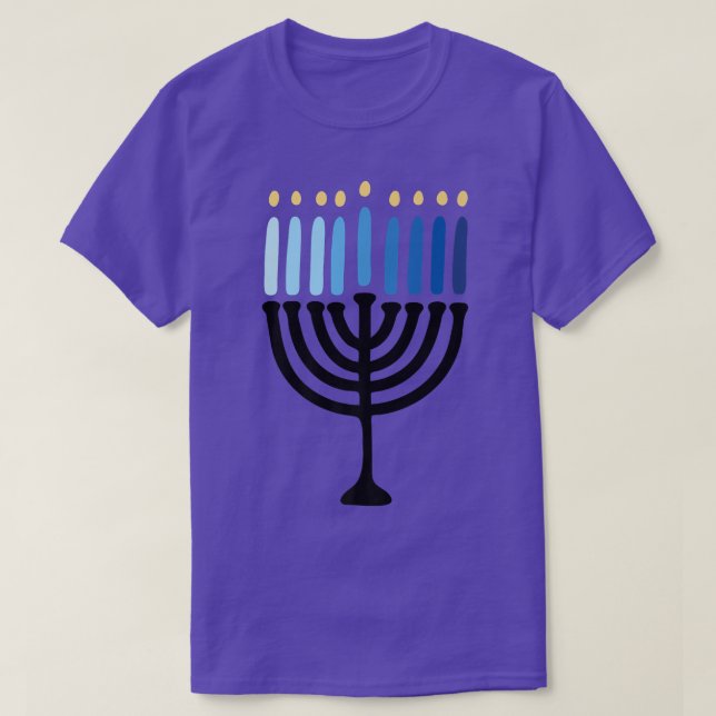 Hanukkah Minimalistic Menorah Hanukkah  T Shirt (Design framsida)