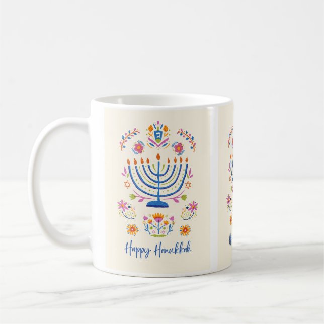 Hanukkah, minnorah kaffemugg (Vänster)
