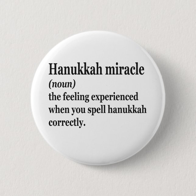 Hanukkah Miracle Funny Chanukah Jewish Definition Knapp (Framsida)
