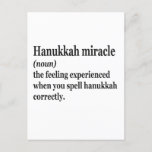 Hanukkah Miracle Funny Chanukah Jewish Definition Vykort<br><div class="desc">Hanukkah, jewant, jew, chanukah, dreidel, gift, födelsedag, groovy, christmas, menorah</div>