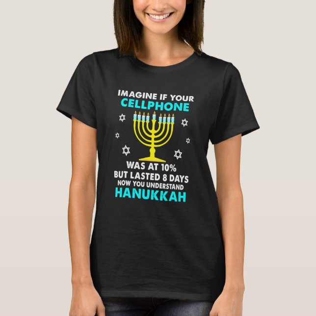 Hanukkah  Mobil Chanukkah  För män T Shirt (Framsida)