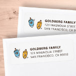 Hanukkah Modern Simple Dreidel Shipping Adress Returadress Etikett<br><div class="desc">Detta är en enkel,  minimalistisk och modern modell för en illustration av en modell.</div>