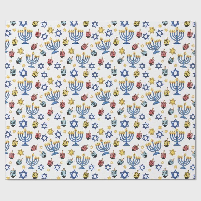 Hanukkah Mönster Festivalen av Ljus Presentpapper (Platt)
