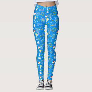Hanukkah mönster leggings