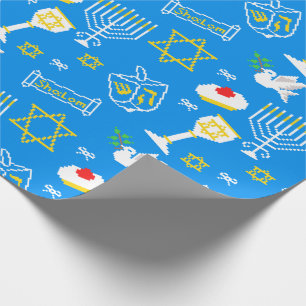 Hanukkah mönster som slår in papper presentpapper