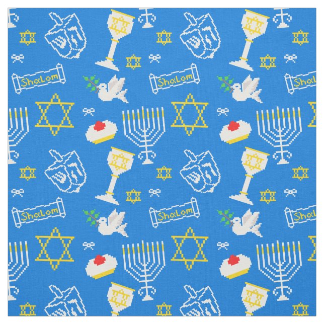 Hanukkah Mönster Tyg (Provkarta)