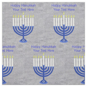 Hanukkah mörk - silver för blåttmenorafauxen tyg