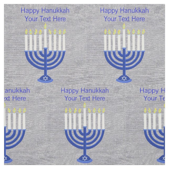 Hanukkah mörk - silver för blåttmenorafauxen tyg (Provkarta)