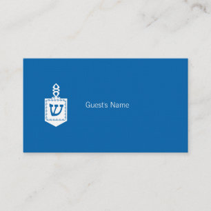 Hanukkah Motif Dreidel Blue Place Card Placeringskort
