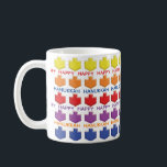Hanukkah-mugg "3D Dreidels" Kaffemugg<br><div class="desc">Färgglatt rolig Hannukamugg. "3D Dreidels" Chanukah-mugg.</div>