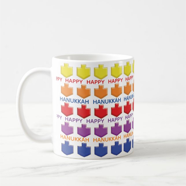 Hanukkah-mugg "3D Dreidels" Kaffemugg (Vänster)