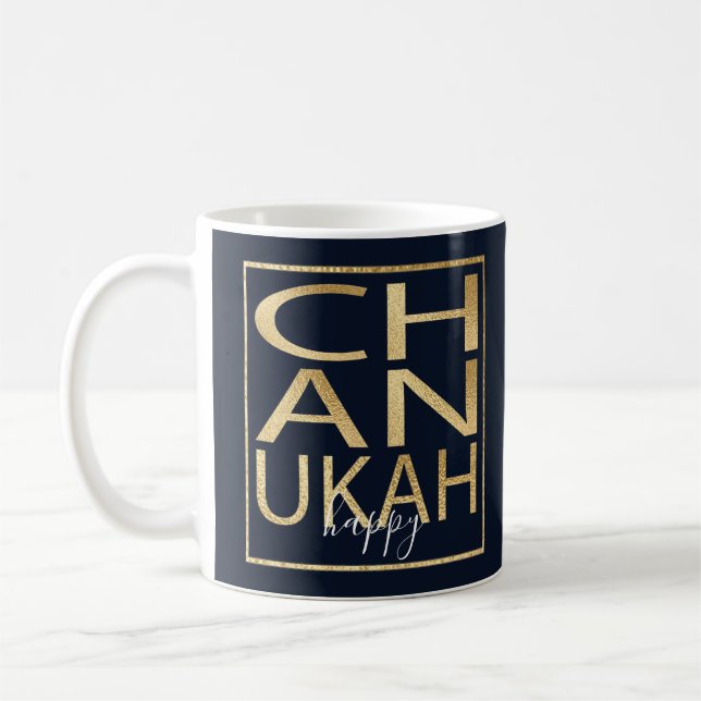 Hanukkah Mugg "Chanukah Lycklig Guld" (Vänster)