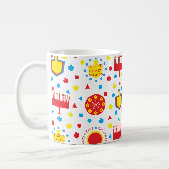 Hanukkah Mugg Colorful Crazy 8 Nights (Vänster)