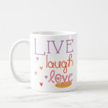Hanukkah Mugg "Live Laugh Kärlek a latke" Multifär<br><div class="desc">Multifärgad, Roligt Hanukkah mugg. "Lev, Laugh, Kärlek en latke! Chanukah Mugg. Anpassa genom att stryka "Lycklig Chanukah, Bubbie! Kärlek, Amy & Jason", välj ditt favoritteckensnitt stil, storleka, färg och formulering för att anpassa mugg! Skapa en enkel gåva genom att lägga till några godis till mugg, kapa ihop den med cellofan...</div>