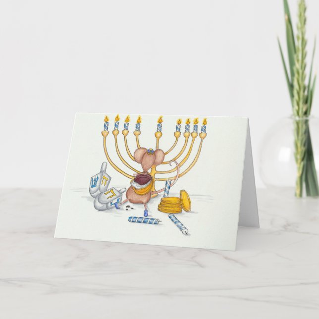Hanukkah mus helgkort (Framsida)