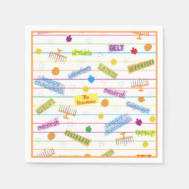 Hanukkah Napkin Personalize "Chanukah Party" Pappersservett