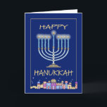 Hanukkah Night Helgkort<br><div class="desc">Chanukah/Hanukkah-helgdag-kort. Fira festivalen i ljus med familj och vänner. Inuti finns anpassadet "Må Chanukah och alla efterföljande dagar vara fyllda med glädje,  skönhet och shalom."</div>