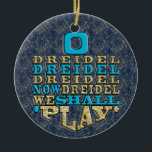 Hanukkah "O Dreidel Dreidel ..."/Circle Ornament<br><div class="desc">Hanukkah "O Dreidel Dreidel Dreidel Now Dreidel we play/Guld, Blue"/Circle Ornament. (2 sidor) Tack för att du stannar och shoppar förbi. Mycket uppskattat! Lycklig Chanukah/Hanukkah! Ge träd mycket mer helgdag med en anpassningsbar keramisk prydnadsprodukt. Lägg till familjefotografier, bilder och personligt meddelande på båda sidor om den här prydnaden. En kniv...</div>