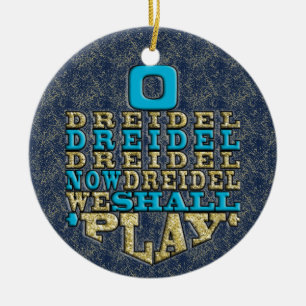 Hanukkah "O Dreidel Dreidel ..."/Circle Ornament