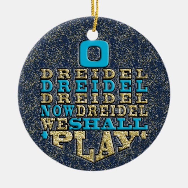 Hanukkah "O Dreidel Dreidel ..."/Circle Ornament (Framsidan)