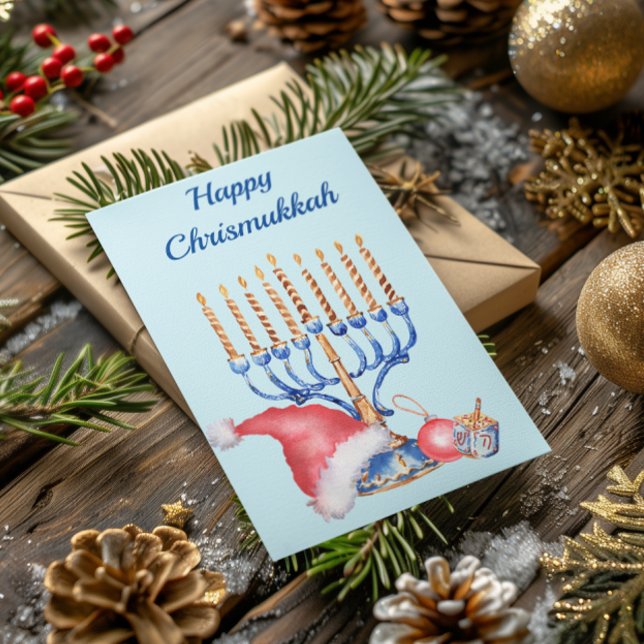 Hanukkah och jul Chrismukkah Julkort (Skapare uppladdad)