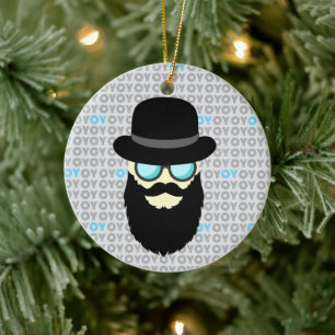 Hanukkah och jul julgransprydnad keramik
