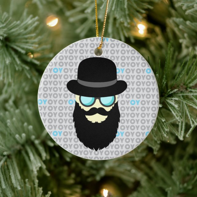 Hanukkah och jul julgransprydnad keramik (Träd)