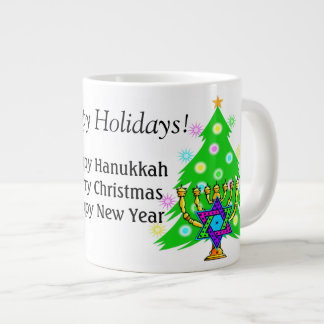Hanukkah och Jul - tillsammans kaffe Mugg Jumbo Mugg