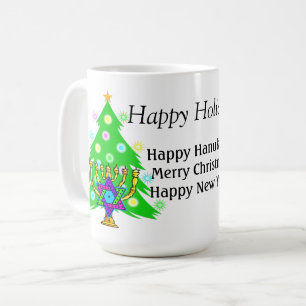 Hanukkah och jul tillsammans kaffemugg