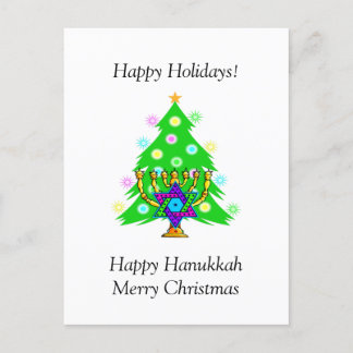 Hanukkah och jul Together Helgdag Card Helg Vykort