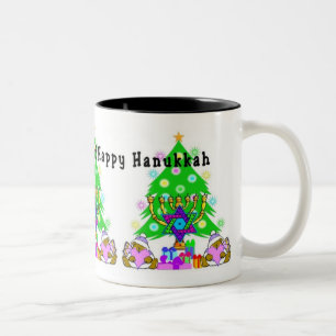 Hanukkah och jul Två-Tonad mugg