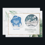 Hanukkah och julhälsningskort julkort<br><div class="desc">Ett kort för alla på listan. (Bakgrund av rawpixel.com på Freepik). (Bild av Freepik). Kortet är enkelt att anpassa med din text, ditt teckensnitt och ditt teckensnitt färg. Inte exakt vad du är tittar för? Alla våra produkter kan vara designad anpassningsbar för att uppfylla dina behov utan kostnad för extra....</div>