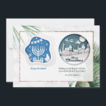 Hanukkah och julhälsningskort julkort<br><div class="desc">Ett kort för alla på listan. (Bakgrund av rawpixel.com på Freepik). (Bild av Freepik). Kortet är enkelt att anpassa med din text, ditt teckensnitt och ditt teckensnitt färg. Inte exakt vad du är tittar för? Alla våra produkter kan vara designad anpassningsbar för att uppfylla dina behov utan kostnad för extra....</div>