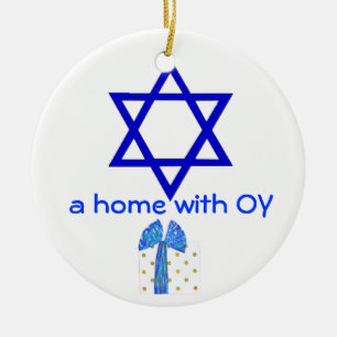 Hanukkah och julhelgdagar julgransprydnad keramik