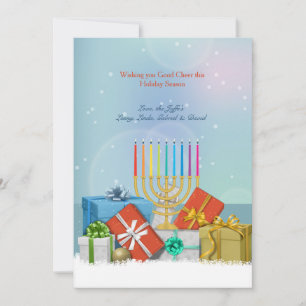 Hanukkah och julhelgdagkort julkort