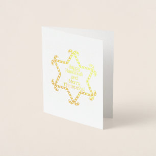 Hanukkah och julkort folierat kort