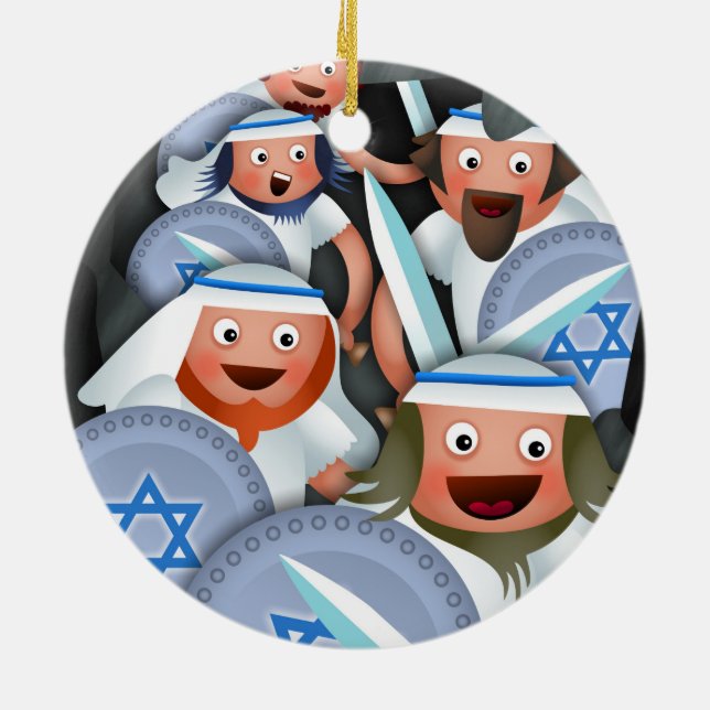 Hanukkah och Maccabeesen Julgransprydnad Keramik (Baksidan)