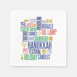 Hanukkah Ord Helgdag Papper Napkins Pappersservett