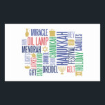Hanukkah Ord Helgdag Rectangle Stickers Rektangulärt Klistermärke<br><div class="desc">Du hittar ytterligare samordningsposter i vår "Hanukkah Ord Helgdag"-samling.</div>