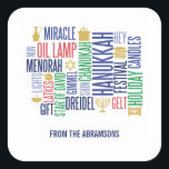 Hanukkah Ord Helgdag Square Stickers Fyrkantigt Klistermärke<br><div class="desc">Anpassa anpassningsbarna ovan. Du hittar ytterligare samordningsposter i vår "Hanukkah Ord Helgdag"-samling.</div>