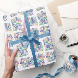 Hanukkah Ord Helgdag Wrapping Papper Presentpapper