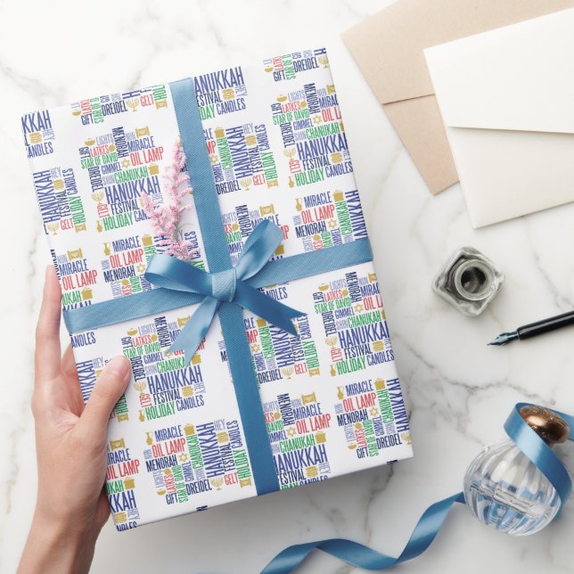Hanukkah Ord Helgdag Wrapping Papper Presentpapper (Gifting)